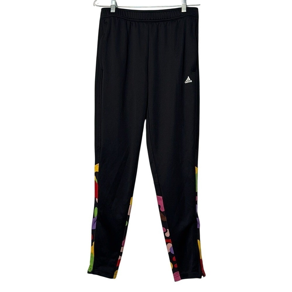 Adidas Aeroready Mens Black Multi Color Abstract Camo Track Pants Joggers Medium